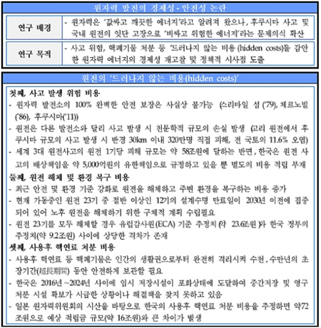 현대경제연구원 '원전의 드러나지 않은 비용' 보고서 갈무리<br />
