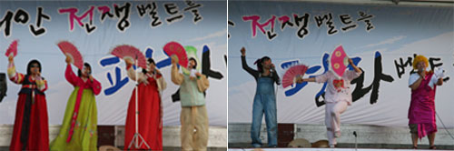 지난 9월 8일, 군산 평화대행진에서 멋들어진 공연을 펼쳤던 질러(왼쪽)와 소풍(오른쪽)